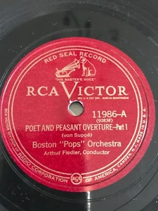 BOSTON POPS FIEDLER Poet & Peasant Overture VICTOR RED SEAL 12" 78-11986 - Picture 1 of 4
