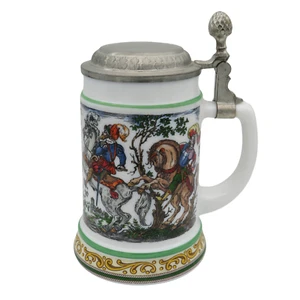 Vintage BMF Nürnberg Keramik Bierkrug mit Zinn Deckel Bierseidel 1970er Jahre - Bild 1 von 6