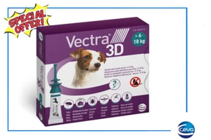 π ANTIPARASSITARIO CANI "VECTRA 3D" 3 PIPETTE (PESO 4 FINO 10 KG) OFFERTA π - Foto 1 di 1