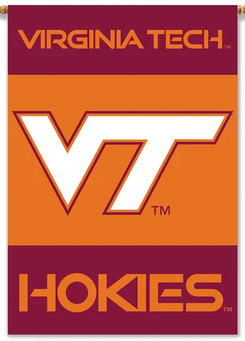 VIRGINIA TECH HOKIES Official Team Logo Premium 28x40 2-Sided House Wall BANNER Cover