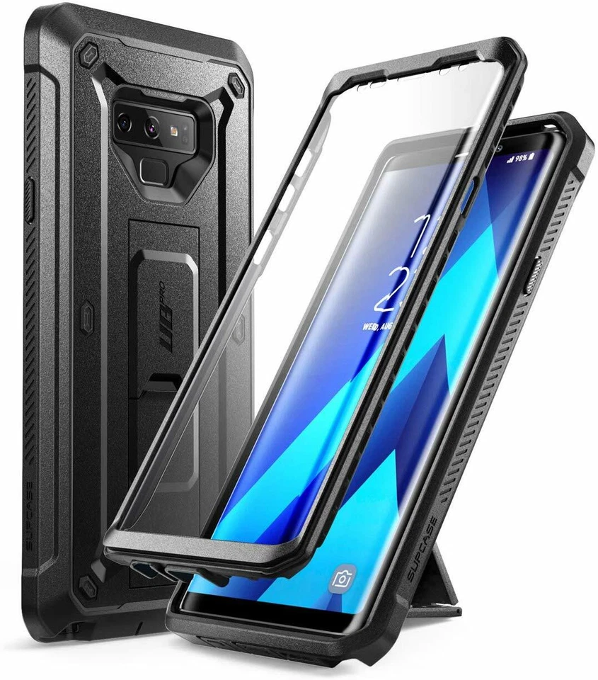 US Genuine For Galaxy Note 9, SUPCASE Kickstand Case w/ Screen Phone Cover BLACK