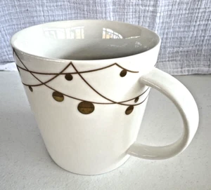 Taza de café Starbucks 2012 vacaciones de Navidad blanca con cadena dorada de adornos - Imagen 1 de 12