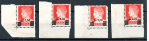 1945 Soprastampato 2,50 L su 1,75 L MNH** LA VARIETA' SU TUTTI E 4 I FOGLI - Foto 1 di 1