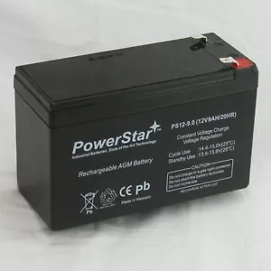 PowerStar 12V 9Ah AGM SLA Rechargeable Battery with F2 Terminals - Blemished - Picture 1 of 4