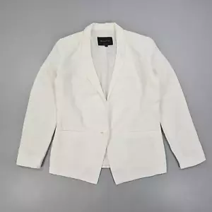 Massimo Dutti Womens Blazer White 8 UK 100% Linen Single Breasted Jacket - Picture 1 of 10