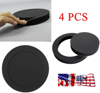 4PC 6 "6.5" Car door Speaker Insulation Ring Soundproof Cotton Pad Self Adhesive - Image 1 of 4