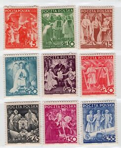 POLAND 1938 20 YEARS INDEPENDENCE SCOTT 320-328 PERFECT MNH