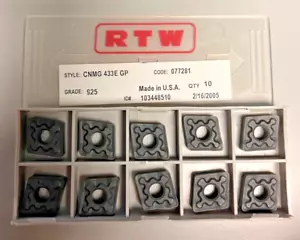 RTW: Turning Inserts- 10 Pack, CNMG 433 E GP, 077281, 925 - Picture 1 of 2