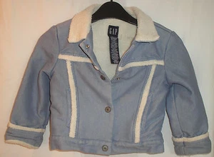 Gorgeous Pale Blue Fur Trimmed Denim Jacket from GAP - Age 5-7 yrs - Great! - Imagen 1 de 3