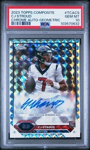 2023 CJ Stroud PSA 10 Topps Composite Rookie Cromo Auto Geometrico #TCACS - Foto 1 di 2