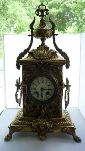 wunderschöne alte Tisch/Kaminuhr mit Pendel - Picture 1 of 14