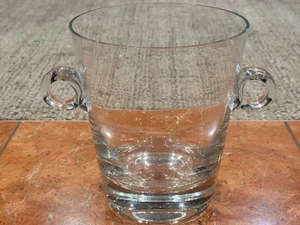 Krosno Poland Crystal 6" Ice Bucket Handcrafted Crystal Scroll Handles MCM EUC - Picture 1 of 7
