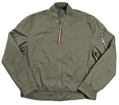 Tommy Hilfiger Mujer Chaqueta Bomber M Cremallera Completa Manga Larga Shaw Cuello Oliva NUEVO Foto 1 de 4