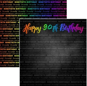 Happy 90th Birthday - Neon, DS scrapbook paper - Scrapbook Customs 39157 - Picture 1 of 2