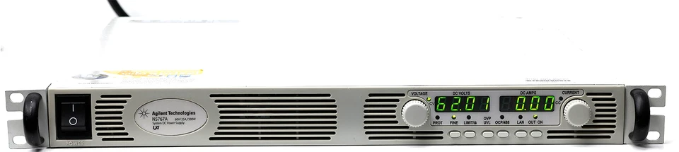Keysight Agilent N5767A DC Power Supply, 60 V, 25 A, 1500 W, GPIB, LAN, LXI, USB - Image 1 of 4