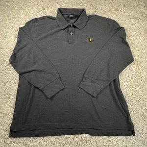 Lincs David Chu Shirt XL Gray Long Sleeve Polo Shirt Rugby Collar Button - Picture 1 of 6
