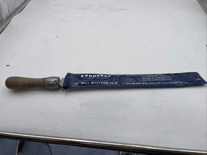 Vintage Craftsman 12" Mill File Bastard Cut 9-31298 w/ Wood Handle 18"L Overall - Picture 1 of 5