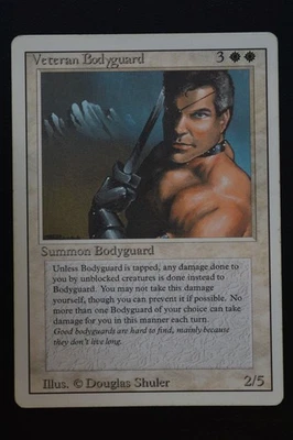 Magic The Gathering MTG VETERAN BODYGUARD Revised Edition MP Moderately Played - Image 1 of 2