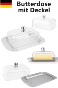 Butter Dish in Acciaio Inox con Coperchio - Contenitore Grande per Burro in Pregiato Lucido - Foto 1 di 1