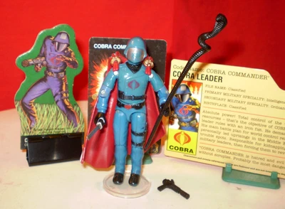 1983 GI JOE COBRA COMMANDER ENEMY LEADER + CAPE & FILE CARDS VINTAGE ARAH RARE - Image 1 of 4