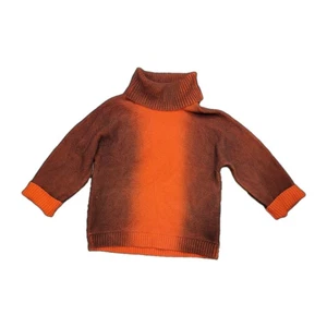 FOR THE REPUBLIC Turtleneck Sweater 2-Tone Orange Rust Bold Stripe Medium  - Picture 1 of 7