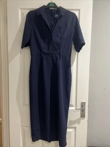 Collectif Vintage Navy Blue V Neck 50’s Pencil Midi Dress Size M - Bild 1 von 12
