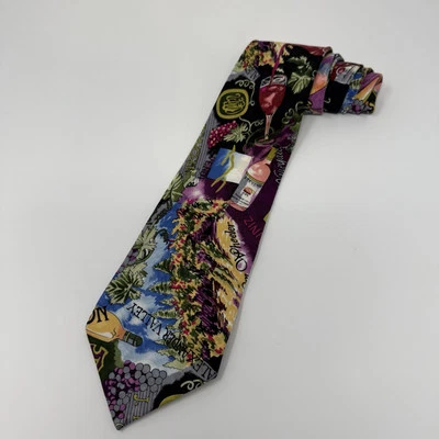 1992 Nicole Miller wine tie 56"x4" 100% Silk Necktie - Image 1 of 4