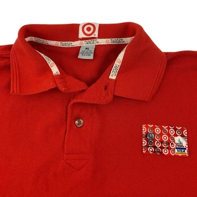 Camisa Polo De Colección Y2K Target Roja Visa Para Hombre XL Manga Corta Algodón Foto 1 de 4