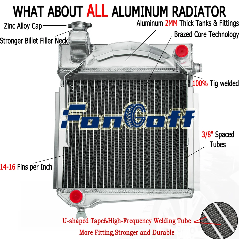 4 Row Radiator FITS Austin Healey Sprite to AH/MG Midget to MG 1960-1967 MT US - Image 1 of 4