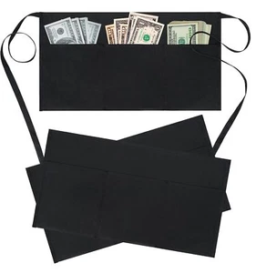 3 Pack Server Aprons With 3 Pockets Oil & Waterproof Waitress Waiter Short Ha... - Picture 1 of 7