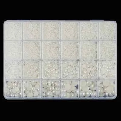 Novo 2/3/4/5/6/8/10/12mm Faça Você Mesmo Contas Traseiras Imitação Pérolas Decoração de Unhas Nail Art - Imagem 1 de 4