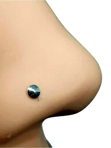 Borchia naso tondo 3 mm cupola pulsante scudo 22 g (0,6 mm) argento dritto L ... - Foto 1 di 15