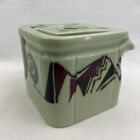 Square Mint Green Abstract Pattern Teapot Kettle Japan Made 4.75x4.75x4.25