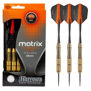 Harrows Matrix Brass Steel Tip Darts - Full Set - Darts, Flights, Stems and Case - Picture 1 of 5
