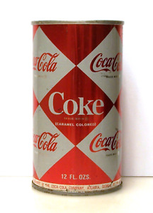 **Vintage c. 1960s COCA-COLA Harlequin diamond indoor soda can from Norfolk, NE