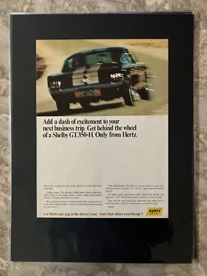 *Ready to Display* 1966 Ford Mustang Shelby GT 350  H Hertz Cobra car ad print - Image 1 of 3