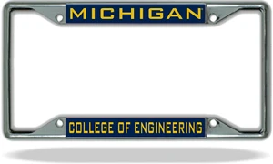 Michigan ENGINEERING License Plate Frame - Picture 1 of 1