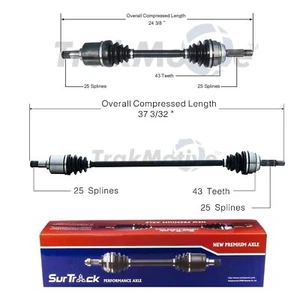 For Mitsubishi Lancer FWD ES SE 2.0L Pair of Front CV Axle Shafts SurTrack Set - Picture 1 of 1