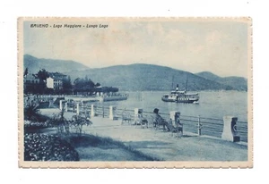 VERBANIA BAVENO LUNGO LAGO ANNO 1937 CARTOLINA VIAGGIATA ANIMATA FP - Picture 1 of 2