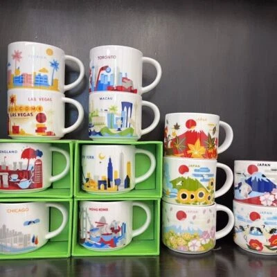 Starbucks“You Are Here”Collection Cute City Mini Coffee Mugs Display Accessories - Image 1 of 4