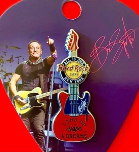 2018 HARD ROCK CAFE NEW YORK BRUCE SPRINGSTEEN SIG SERIES 36 GUITAR LE PIN - Picture 1 of 2