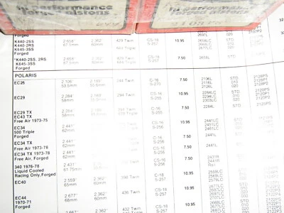 kohler k 440 2rs  67.50mm piston csm ring forged wiseco 2103ps  rupp mercury  - Imagem 1 de 2