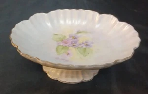Vintage Porzellan lila rosa Blume Sockel Seife Schmuck Schale viktorianisches Dekor - Bild 1 von 13