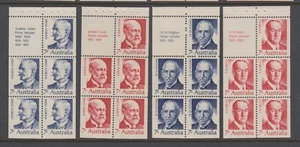 Australia 1972 7c Prime Ministers Booklet pane set of 4 MUH - Picture 1 of 1