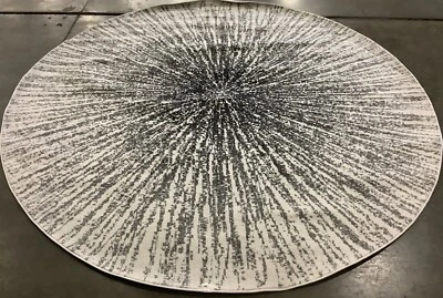 BLACK / IVORY 8'-0" x 8'-0" Back Stain Rug, Reduced Price 1172669890 EVK228K-8R - Image 1 of 3