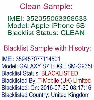 Clean Block Status Check Full Report Any IPhone IPad Samsung Sony HTC LG Nokia • 1.19£