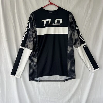 Troy Lee Designs TLD Mens Sprint Bike LS Jersey Black/White Medium *CLOSEOUT* - Image 1 of 3
