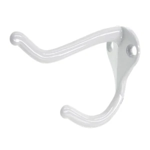 Amerock 1 1/8" Heavy Weight Coat and Hat Double Hook White BP3463-W - Picture 1 of 2