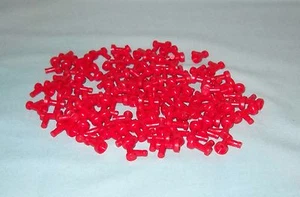 BULK LOT OF 100 NEW LEGO RED 1 X 1 TAP PIECES, WITH AND WITHOUT HOLE - Picture 1 of 1