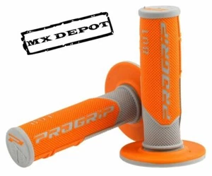 PROGRIP 801 ORANGE / GREY HALF WAFFLE SOFT MX MOTOCROSS ENDURO HANDLEBAR GRIPS - Bild 1 von 1